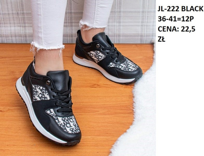 Buty sportowe damskie JL-222.BLACK (36/41,12par)