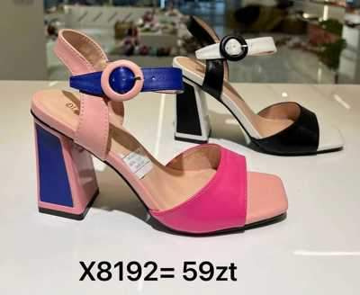 Sandały damskie 7AX8192.FUSHIA, WHITE/BLACK (36/41,12par)