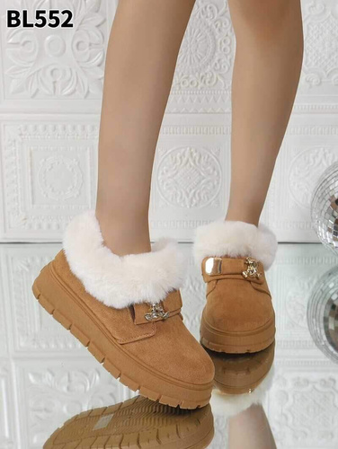 Botki damskie ocieplane BL552.CAMEL (36/41,12par)
