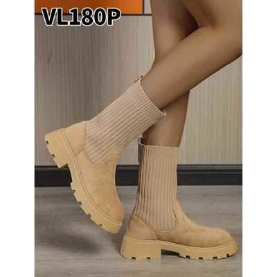 Botki damskie 7AVL180.KHAKI (36/41,12par)