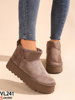 Botki damskie ocieplane 7AVL241.KHAKI (36/41,12par)