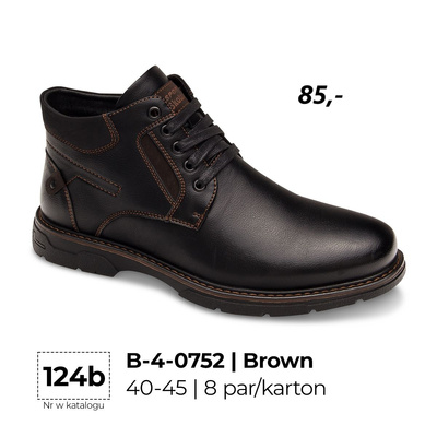 Trzewiki męskie 9AB-4-0752.BROWN (41/46,8par)