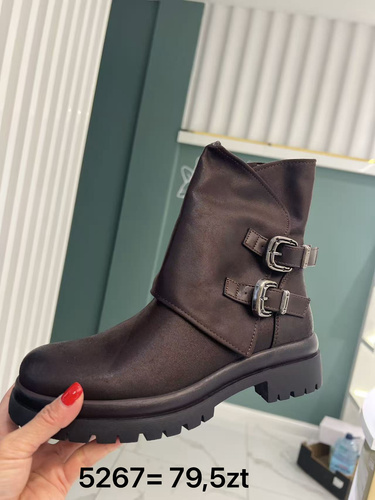 Botki damskie ocieplane 7A5267.BROWN (36/41,12par)