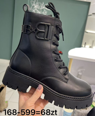 Botki damskie ocieplane 168-599.BLACK (36/41,12par)