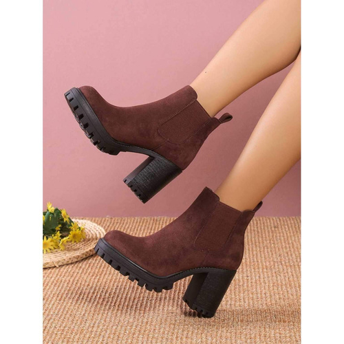 Botki damskie ocieplane 7ADA107.BROWN  (36/41,12par)