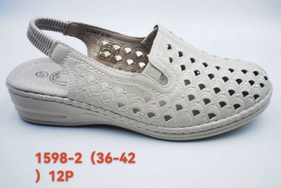 Sandały damskie 1598-2.WHITE (36/42,12par)