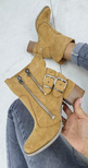 Karmelowe botki damskie A6110-32.CAMEL (36/41,12par)