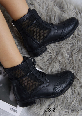 Botki damskie ocieplane F6022.BLACK (36/41,12par)