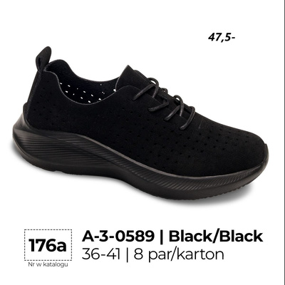Buty sportowe damskie 3-0589.BLACK  (36/41,8par)