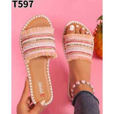 Klapki damskie T597.PINK (36/41,12par)