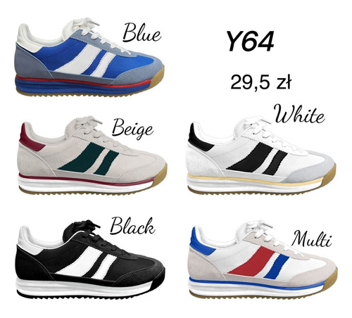 Buty sportowe damskie Y64.BEIGE (36/41,12par)