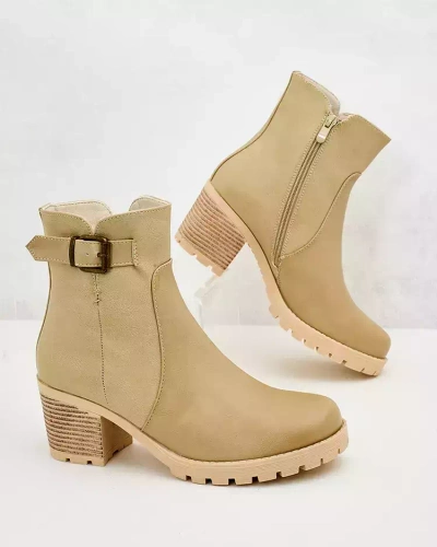 Botki damskie ocieplane A2069.BEIGE (36/41,12par)