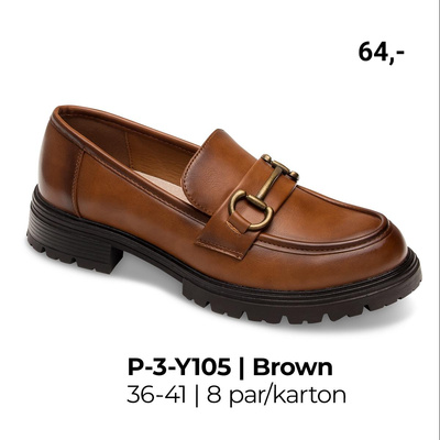 Półbuty damskie 3-Y105.BROWN (36/41,8par)
