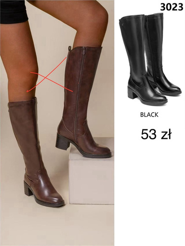 Kozaki damskie 3023.BLACK (36/41,12par)