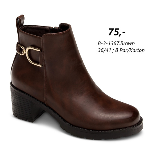 Botki damskie 7AB-3-1367.BROWN (36/41,8par)