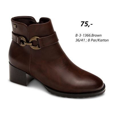 Botki damskie 7AB-3-1366.BROWN (36/41,8par)