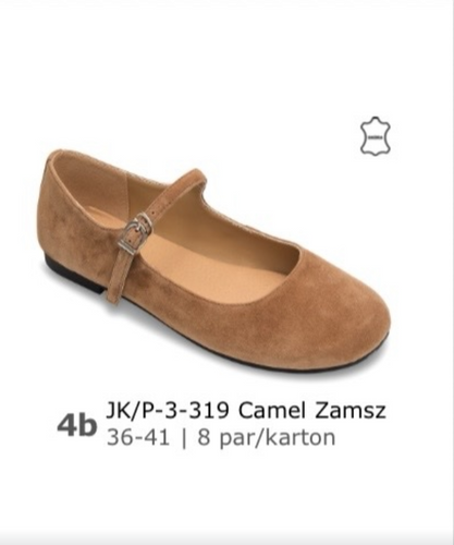 Balerinki damskie 7AP-3-319.CAMEL (36/41,8par)