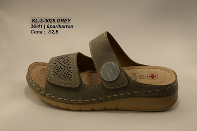 Klapki damskie 3-3025.GREY (36/41,8par)