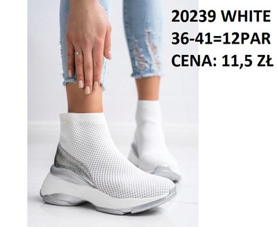 Buty sportowe damskie 20239.WHITE (36/41,12par)