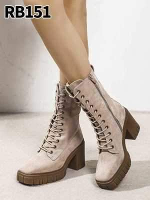 Botki damskie 7ARB151.KHAKI (36/41,12par)