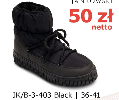 Botki damskie ocieplane B-3-403.BLACK (36/41,12par)