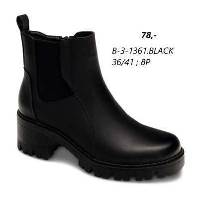 Botki damskie B-3-1361.BLACK (36/41,8par)