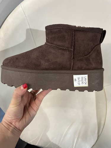 Botki damskie ocieplane 7AEV503.BROWN  (36/41,12par)