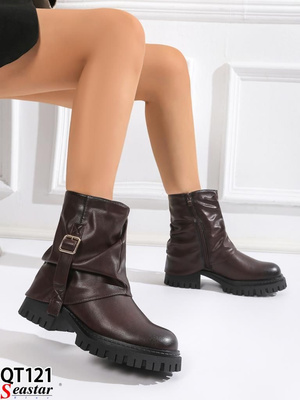 Botki damskie ocieplane QT121.COFFE (36/41,12par)