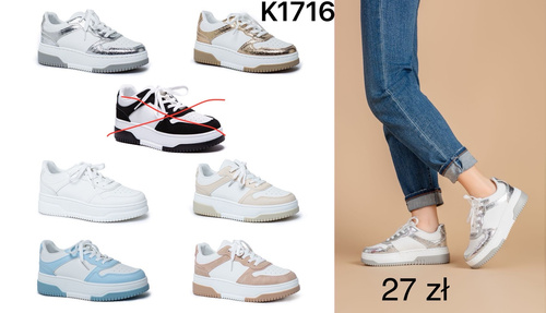 Buty sportowe damskie  7AK1716.SILVER  (36/41,12par)