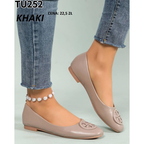 Balerinki damskie ZA252.KHAKI (36/41,12par)