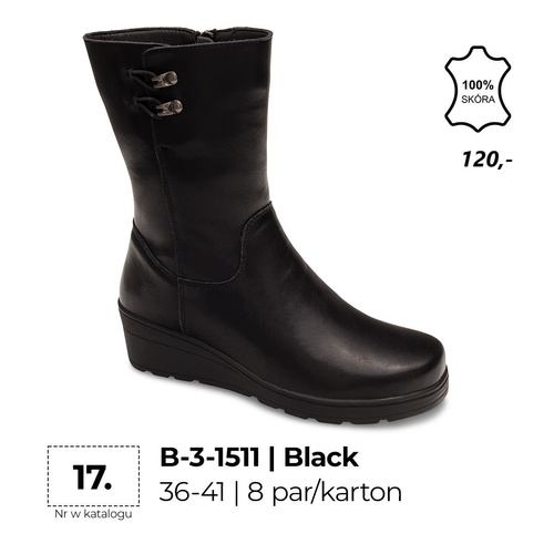 Botki damskie  7AB-3-1511.BLACK  (36/41,8par)
