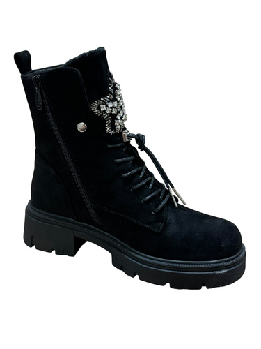 Botki damskie ocieplane 7AA-921.BLACK (36/41,12par)