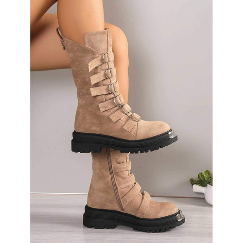 Botki damskie ocieplane 7ANC1307.KHAKI (36/41,12par)
