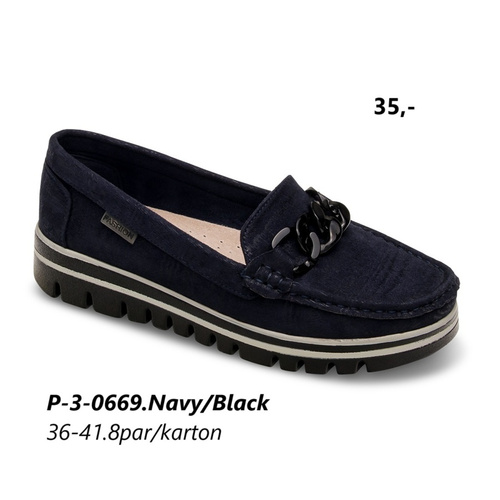 Półbuty damskie 3-0669.NAVY/BLACK (36/41,8par)