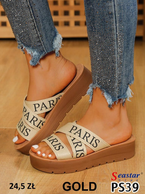 Klapki damskie PS39.GOLD (36/41,12par)