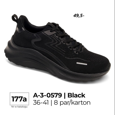 Buty sportowe damskie 3-0579.BLACK (36/41,8par)