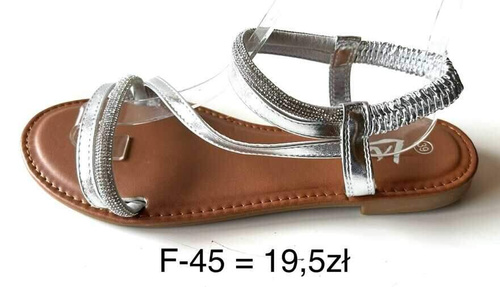 Sandały damskie F-45.SILVER (36/41,12par)
