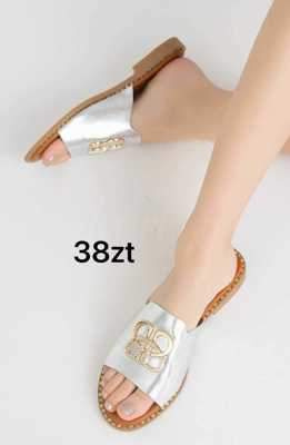 Klapki damskie 7AYE-722.SILVER (36/41,12par)