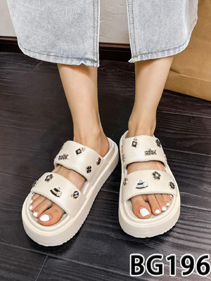 Klapki damskie 7ABG196.KHAKI (36/41,12par)