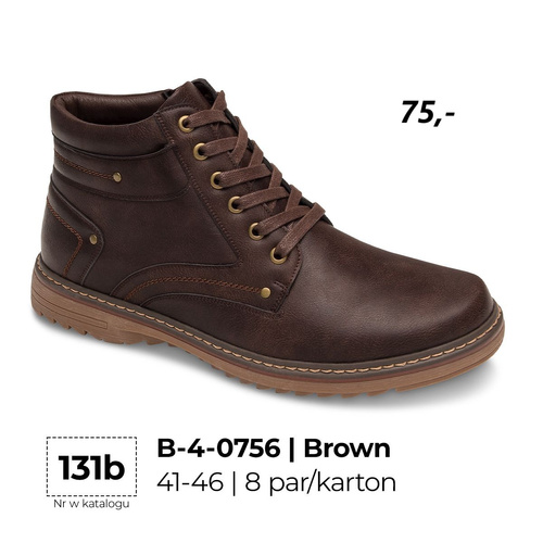 Trzewiki męskie 9AB-4-0756.BROWN (41/46,8par)