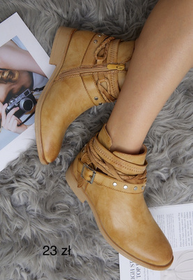 Botki damskie ocieplane F6029.CAMEL (36/41,12par)