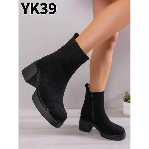 Botki damskie ocieplane 7AYK39.BLACK ZAM (36/41 ,12par)
