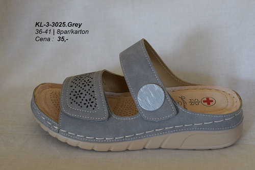 Klapki damskie 3-3025.GREY (36/41,8par)