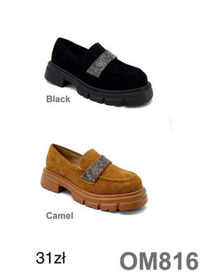Półbuty damskie   7AOM816.BLACK    (36/41,12par)