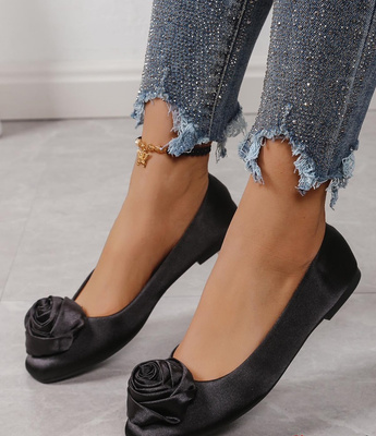 Balerinki damskie T641.BLACK/BLACK (36/41,12par)