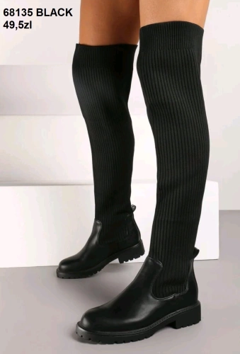 Kozaki damskie 68135.BLACK Ocieplany (36/41,12par)