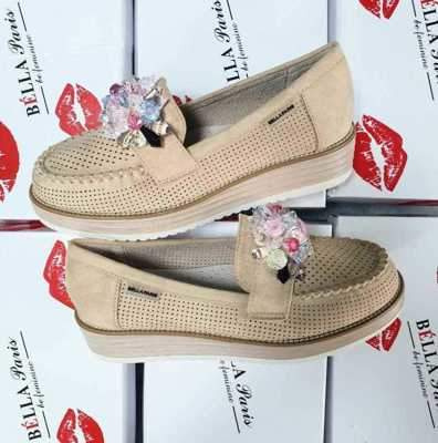 Balerinki damskie 7ADS509-63.KHAKI (36/41,12par)