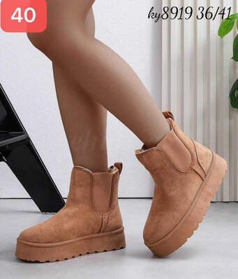 Botki damskie 7AKY8919.CAMEL  Nieocieplane (36/41,12par)