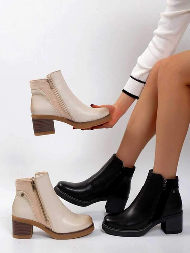 Botki damskie 7AKE209.BEIGE Ocieplane (36/41,12par)