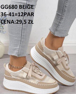 Buty sportowe damskie GG680.BEIGE  (36/41,12par)